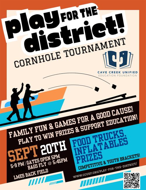 CCUEF Play Cornhole for the District Flyer